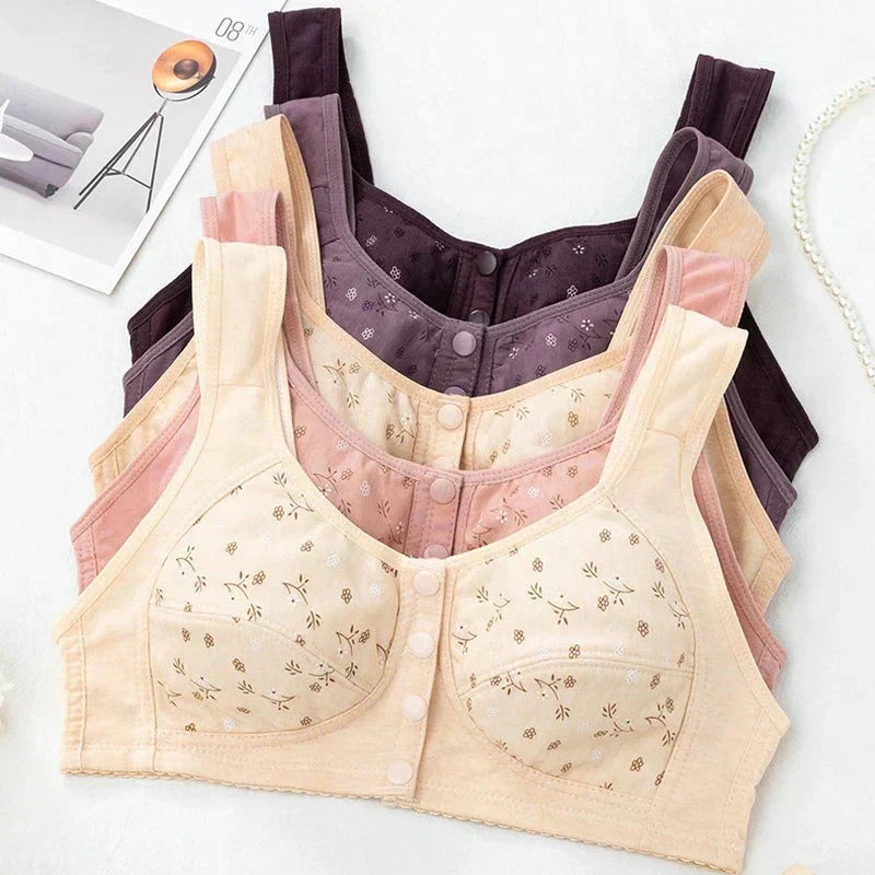 Anti Sagging Front Open Cooling Cotton Bra-Pack of 2